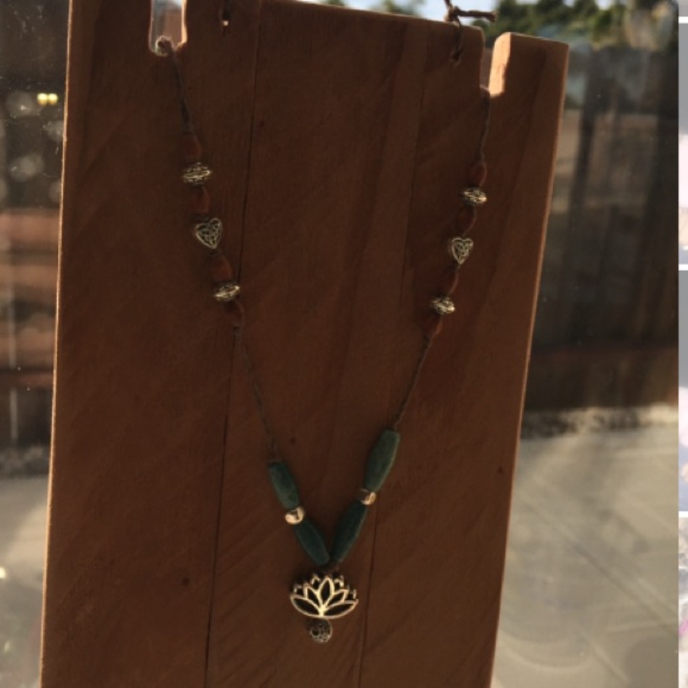 Turquoise Lotus Flower Necklace